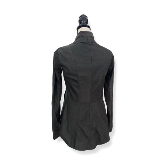 Veda for Scoop dark gray leather cotton casual jacket size S - Picture 2 of 6